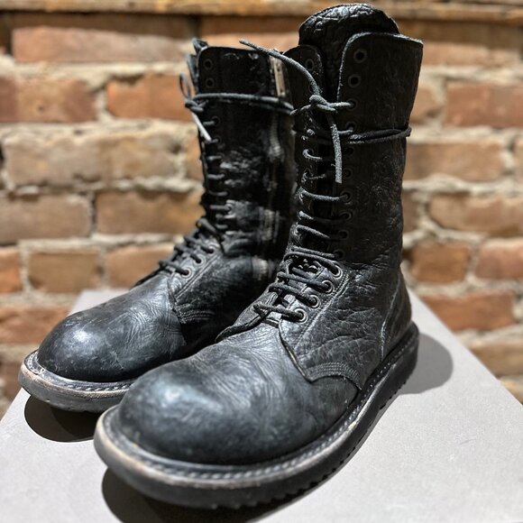 Rick Owens Combat Boots – Blistered Leather – 45492 – Size EU 41 / US 8 - Picture 5 of 11